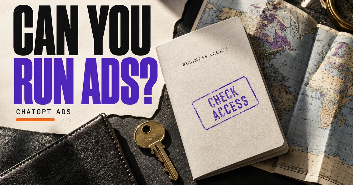 Can you run ads headline with a check access booklet, key and world map.