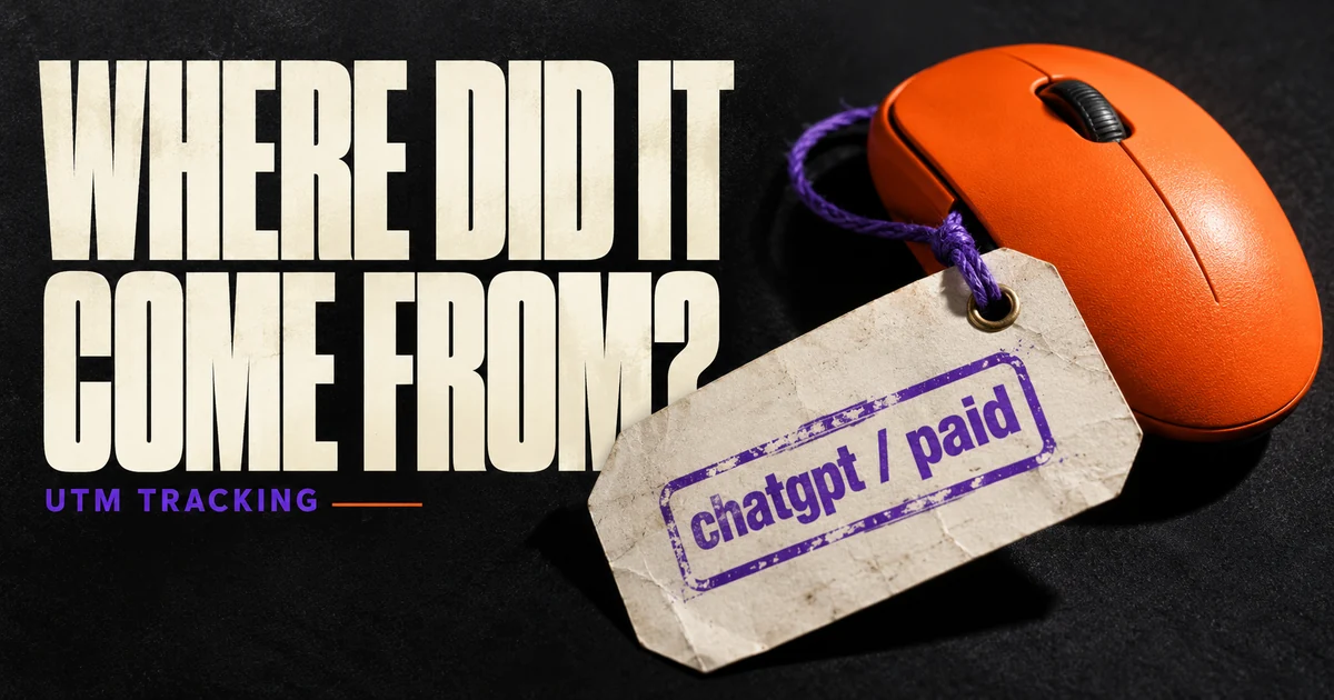 Where did it come from headline with a chatgpt paid campaign tag attached to a mouse.