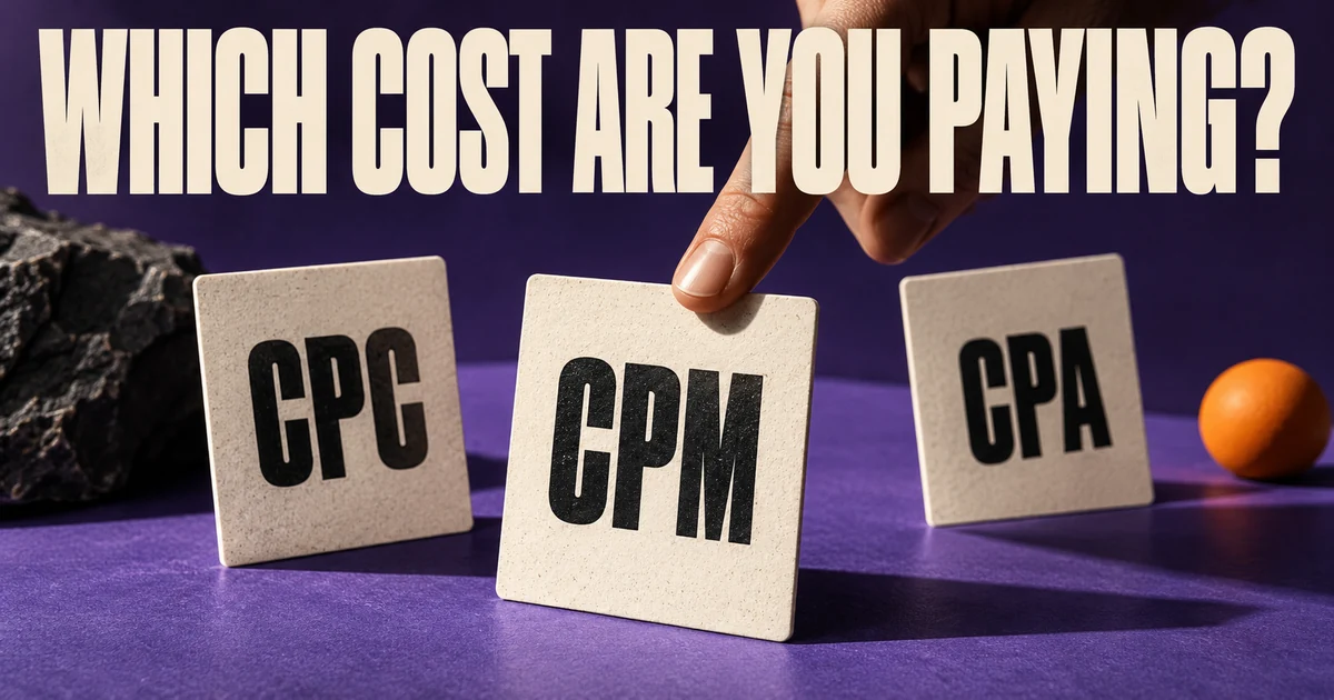 Which cost are you paying headline with CPC, CPM and CPA cards.